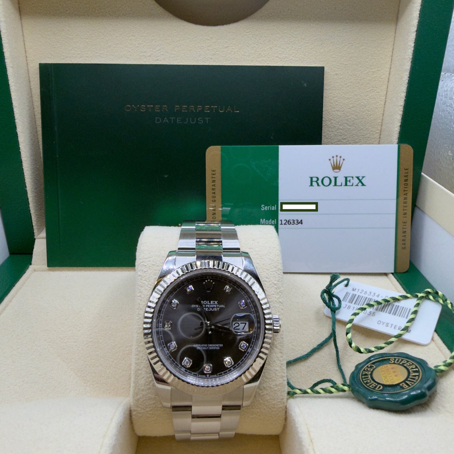 Rolex Datejust 126334 Rhodium Diamond Dial 41 MM